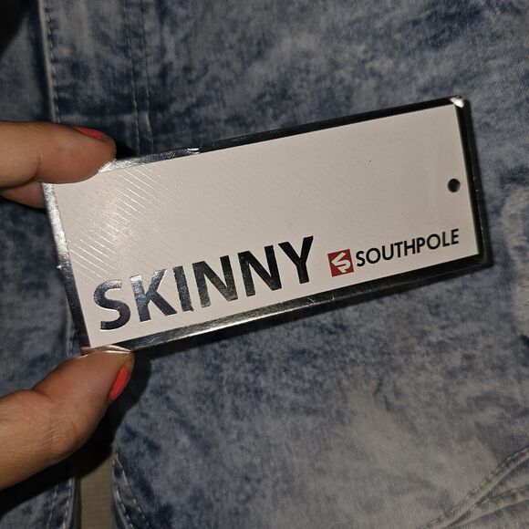 Southpole Active Flex 4-way Stretch Men's Skinny Jeans Sz 30x32 Light Sand Blue - Picture 3 of 10